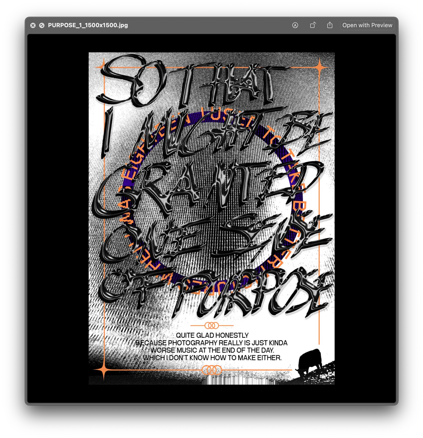 Purpose Poster with cow