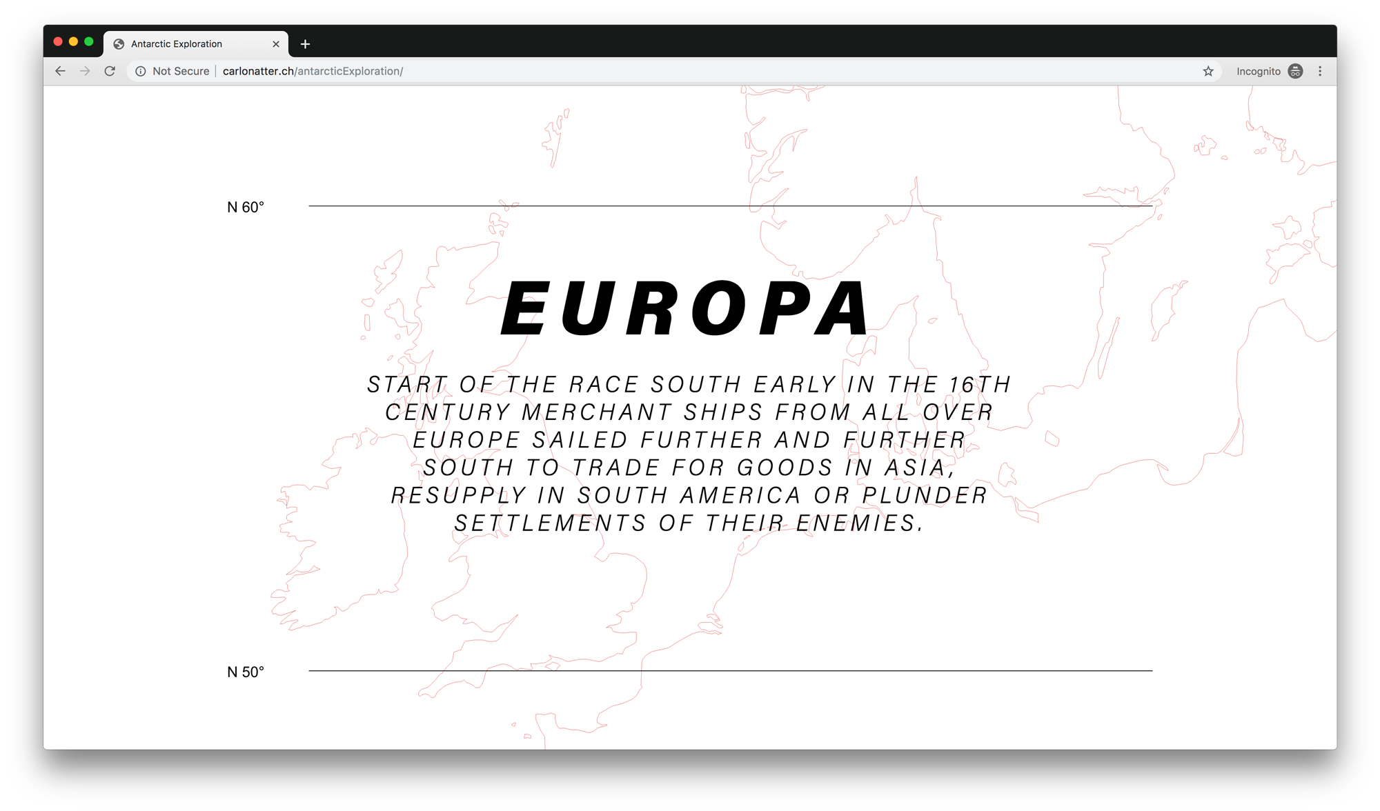 Scrolling over a map of europe